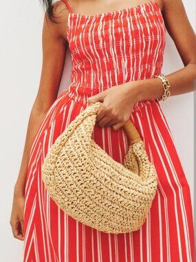 Cleobella Julia Raffia Hobo Handbag MSRP $238
